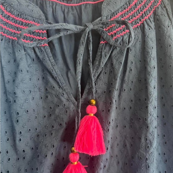 Lily Pulitzer Lucee Navy & Pink Boho Eyelet Dress Medium - Picture 2 of 6